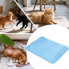 Pet Cooling Mat, Washable Cooling Mat for Dogs Cats, 50 x 40cm Pet Cool Mat Ice Silk Cushion, Portable Dog Cool Bed for Summer, Ideal for Indoor Outdoor Use