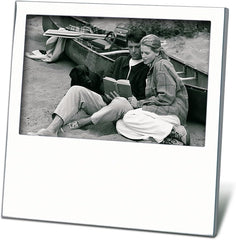 4" x 6" Vertical Photo Frame With Embossed and Debossed Motivational Lingo, Brushed Aluminium, Black Felt Backing, Glass Front. Silver