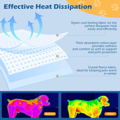 EXPAWLORER Dog Cooling Mat,Cool Pad Reversible (Cool & Warm),36’’x23’’ Pet Ice Cool Pad Blanket for Summer Kennel Sofa Floor Crate Car Seat,Machine Washable& Foldable Cooling Dog Bed(Medium)