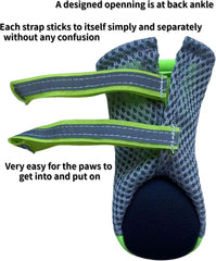 Puppy Soft Sole Nonslip Mesh Boots, with 2 Reflective Straps, Set of 4, Size XXS Color Pink