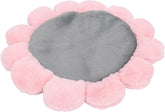 Pets Dog Bed, Round Flower Shape Pet Sleeping Mat Cute Ultra Soft Dog Cushion Extra Durable Fleece Dog Crate Bed House Pet Mat Bed Mat, Dog Mat Beds for Small Dogs Cats Pigs(Grey)