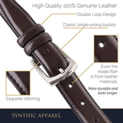 Men's Dress Belt 'ALL GENUINE LEATHER' Stitching 30mm Regular Big and Tall Sizes