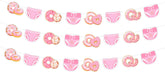 JOYMEMO 3 Pieces Donuts and Diapers Baby Shower Banners Pink, Donuts and Diapers Decorations for Girls, Sweet Doughnut Theme Baby Shower Party Supplies