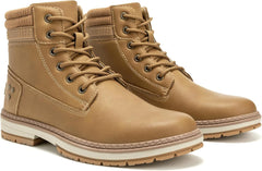 Athlefit Casual Men's Hiking Boots Fashion Lace up Combat Boots Low Heel Comfortable Ankle Booties