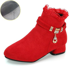 Big Girls Dress Boots Ankle Boots for Kids Chunky Block Low Heel Vintage Booties Shoes with Juniors Snow Boots