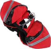 SUPVOX Pet Dog Backpack for Travel and Hiking Breathable Outdoor Rucksack Leash Hook and Safety Band Portable Xs Dog Saddlebag Red