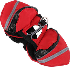 SUPVOX Pet Dog Backpack for Travel and Hiking Breathable Outdoor Rucksack Leash Hook and Safety Band Portable Xs Dog Saddlebag Red
