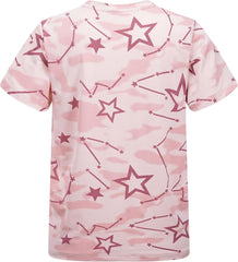 Hularka Girls Boys Summer Short Sleeve T Shirt Star Print Quick Dry Tops Casual Athletic Performance Tees Undershirt