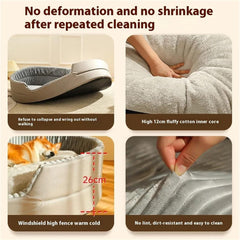 Fluffy Dog Bed - Large Cozy Pet Bed for Dogs and Cats | Custom Kennel Mat & Sofa Basket for Small Pets | Winter Blanket Included(Coffee,40x30cm)