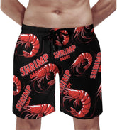 Shrimp Daddy Men's Swim Trunks Quick Dry Hawaii Board Shorts Mesh Lining Beach Swimwear with Pockets