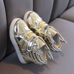 Toddler Boys Girls Led Shoes Tennis Shoes for 1﹣6 Years Children Candy Color Light up Sport Sneakers with Wing