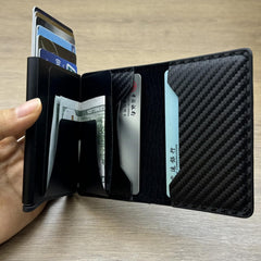 Minimalist RFID Blocking Wallet with 6 Card Slots for Men Perfect for ID and Credit Card Protection
