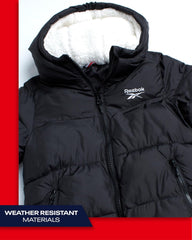Reebok Girls Winter Jacket - Heavyweight Fleece Jacket Winter Coat Hooded Zip Up Girls Puffer Parka Outerwear with Pockets