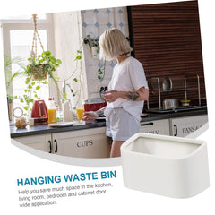 Vaguelly Wall-Mounted Hanging Garbage Bin Kitchen Trash Can Lid Space-Saving Cabinet Door Organizer 1-Piece Waterproof Trash Container for Bathroom and Kitchen
