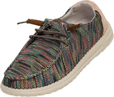 NORTY Unisex Kids Casual Boat Shoes - Slip-On Lace-Up Loafers for Boys and Girls - Lightweight Design