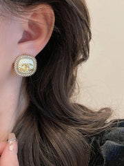 Fashionable Rhinestone Letter Earrings Elegant Personality Earrings 2025 Popular Women Jewelry