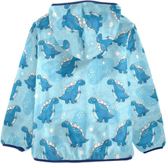 CHIFIGNO Cute Blue Dinosaurs Kids Soft Warm Fleece Outerwear Jackets with Polar Fleece Lining 3T