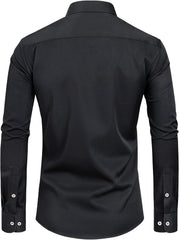 J.VER Men's Tuxedo Shirt Formal Dress Shirt Pleated Long Sleeve Button Down Shirts for Prom Party Wedding