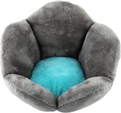 Fashionable pet Bed, Plush pet Bed, Plush pet Bed, Warm Winter cat and Dog Bed, Detachable, Winter Plush Kennel, Cute Petals, Warm and Comfortable Dog mat, cat mat (Color : Gray, Size : Small)