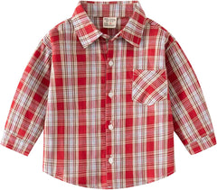 Toddler Boys Long Sleeve Fashion Plaid Shirt Tops Coat Outwear for Boys Clothing Basketball Pack