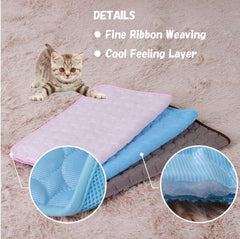 Summer Pet Cat Pad Dog Mat, Washable Car Dog Blanket Cat Sleep Cushion for Kennel Sofa Bed Floor, Travel Car Seats for Little, Medium, Large Pets Indoors Outdoors
