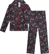 Rene Rofe Boysā Pajama Set - 2 Piece Yummy Jersey Long Sleeve Top and Pajama Pants - Warm Fuzzy Sleepwear Set for Boys (4-14)