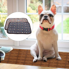 Summer Dog Mat Double Sided Breathable Summer Sleeping Mat Pet Cooling Cushion Soft Cat Sleeping Bed Pet Cooler (S Star On Blue Background)