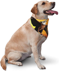 Golden Sunset Bald Eagle Dog Bandana Pet Scarf Accessories for Small Medium Dogs Cats Photo Prop, Triangle Pet Bandanas Adjustable Puppy Bib Washable Dog Kerchief Puppy Neckerchief