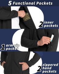 33,000ft Men's Hooded Softshell Jacket Waterproof Lightweight Insulated Windbreaker Fleece Lined Rain Shell Jacket