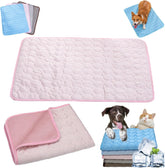 Dog Cooling Mat (4X More Effective), Instant Ice Silk Pet Cooling Mat for Dogs Cats, Washable Summer Foldable Portable Pet Blanket for Kennels, Crates and Beds (Brown, XS)