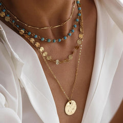 Rustic Turquoise Layered Necklace Country-Inspired Western Accessory for Women