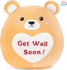 12” Get Well Soon Bear Plush Stuffed Animals Original Plushie Squishy Pillow Teddy Bear Gifts for Girls Boys Feel Better for Recovering Patient