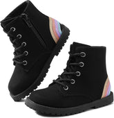 shoeslocker Gilrs Boots with Zipper Suede Toddler Ankel Booties Fashion Rainbow Boots for Toddler/Little Kids