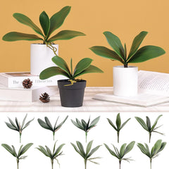 Artificial Plant, Artificial Fake Flowers,Simulation Leaves Non-Wilting Fake Phalaenopsis Orchid Leaves Home Decor E