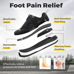 FitVille Diabetic Shoes for Men Extra Wide Slip-on Shoes for Swollen Feet Men Wide Walking Shoes with Arch Support for Foot Pain Relief- Rebound Core V10
