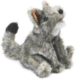 Folkmanis Small Coyote Hand Puppet, Gray; White; Black