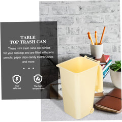 4Pcs Desktop Trash Can with Lid Multi Function Plastic Waste Basket for Kitchen Bathroom and Bedroom Garbage Bin for Home and Office Organization