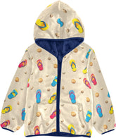 CHIFIGNO Colorful Flip Flops Boys Winter Coat, Boy Hooded Jacket Warm for Fall Winter Spring 3T