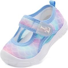 L-RUN Toddler Sandals Summer Boys Girls Adjustable Kids Sandal with Hook Loop Closed-Toe Lightweight Outdoor Sport Sandals