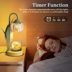 Flower Candle Warmer Lamp,Birthday Gifts for Women Mom,Candle Lamp with Timer Dimmer,Adjustable Height Wax Warmer, Wax Melt Lamp House Warming Gifts New Home Bedroom Office Decor (Flower Lamp)