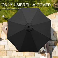 6.5ft 9ft 10ft Outdoor Patio Umbrella Replacement Canopy, 6 Ribs 8 Ribs Umbrella Canopy Cover Replacement Fabric, Parasol Top Cover Replacement UV Protective Fabric, Canopy Only(Coffee,6.5FT(6-ribs))
