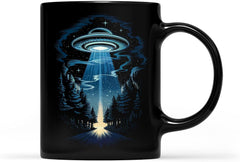 UFO Aliens Flying Saucer - Style - Starry Night Coffee Mug, Gift For Men, Women, Coffee Cups 11oz - 15oz