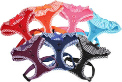 PUPPIA Vivien Dog Harness Over-The-Head All Season Cute No Pull No Choke Walking Training Adjustable for Small Dog, Black, Small