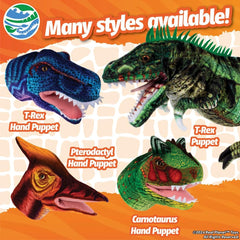 12" Dilophosaurus Hand Puppet - Dinosaur Stuffed Animal Puppets Toys for Kids, Soft Play Dino Plush Puppets, Toddlers Toy Puppet, (Green 12")