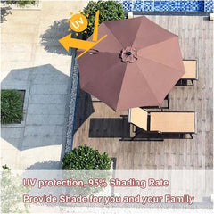Replacement Parasol Canopy Sun Umbrella Replacement Cloth Replacement Covers 6/8 Ribs Market Patio Umbrella Canopy Cover for 2 m 2.3 m 2.5 m 2.7 m 3.0 m 6 Arms/8 Arms(K70,2.7m 8.8ft- 8 Ribs)