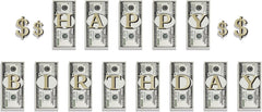 Bill Dollar Birthday Party Banner Money Happy Birthday Banner Money Party Supplies Money Dollar Bill Signs for Baby Shower Kids Money Birthday Decorations