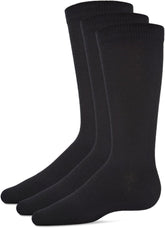 MeMoi 3 Pack Flat Boys Crew Socks, Comfortable Boys Dress Socks, Versatile Crew Height Design - Sizes 6-14