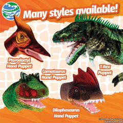 12" T- Rex Puppet - Dinosaur Stuffed Animal Puppets Toys for Kids, Soft Plush Dino Puppet, Dinosaur Birthday Party Roleplay, (Blue 12")