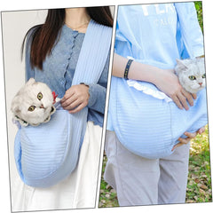 Kisangel Portable Cat Dog Backpack Carrier Sling Bag for Travel Lightweight Durable Material Front Pocket for Essentials Sky Blue