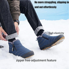 Snow Boots Mens Waterproof Winter Boots, Winter Boots Men Zipper, Slip On Outdoor Boot, Fuzz Lined Warm High Top Boots for Men
